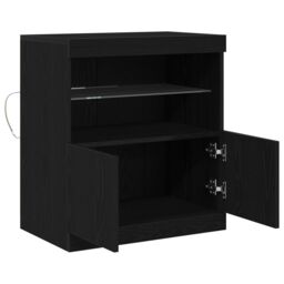 Berkfield Home Sideboard with LED Lights Black Oak 60x37x67 cm - Size: 60 x 37 x 67 cm - thumbnail 6