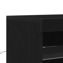 Berkfield Home Sideboard with LED Lights Black Oak 60x37x67 cm - Size: 60 x 37 x 67 cm - thumbnail 9