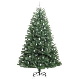 Berkfield Home Artificial Hinged Christmas Tree Green 270 cm PVC & Metal - thumbnail 4