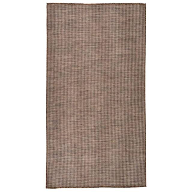 Berkfield Home Outdoor Flatweave Rug 80x150 cm Brown - Size: 100 cm diameter - image 1