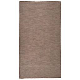 Berkfield Home Outdoor Flatweave Rug 80x150 cm Brown - Size: 100 cm diameter - thumbnail 1