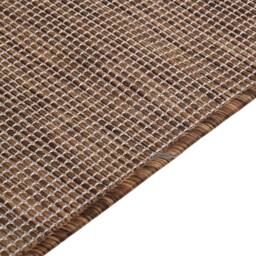 Berkfield Home Outdoor Flatweave Rug 80x150 cm Brown - Size: 100 cm diameter - thumbnail 4