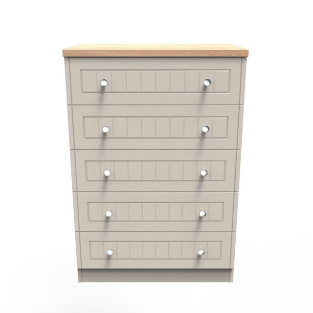 Ready Assembled 2 U Norton 5 Drawer Chest (Ready Assembled) in Taupe - Size: Large - image 1