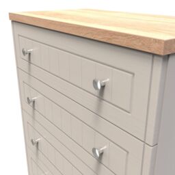 Ready Assembled 2 U Norton 5 Drawer Chest (Ready Assembled) in Taupe - Size: Large - thumbnail 4