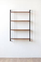 MH London Wall Shelf Solid Wood & Metal Shelf Bookshelves - Phantom in Walnut - thumbnail 4