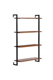 MH London Wall Shelf Solid Wood & Metal Shelf Bookshelves - Phantom in Walnut - thumbnail 2