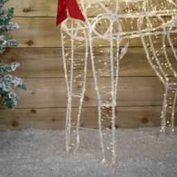 Samuel Alexander 1.24m Acrylic Christmas Deer Decoration. Red Bow & 880 White LEDs - thumbnail 5