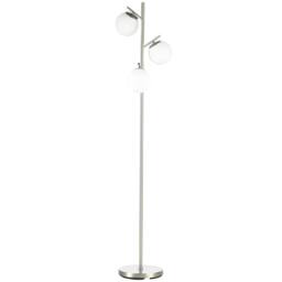 Wyld Haus Moretta 3 Light Silver Tree Floor Lamp Globe Shades & Steel Base - thumbnail 2