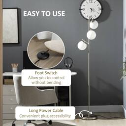 Wyld Haus Moretta 3 Light Silver Tree Floor Lamp Globe Shades & Steel Base - thumbnail 6