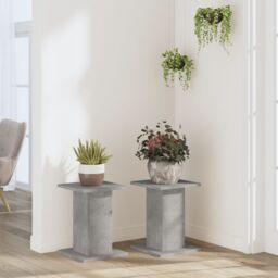 Berkfield Home Plant Stands 2 pcs Concrete Grey 30x30x40 cm Engineered Wood - Size: 30 x 30 x 40 cm - thumbnail 3