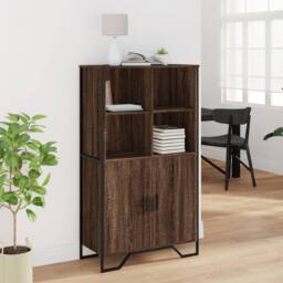 Berkfield Home Highboard Brown Oak 79.5x35.5x137.5 cm Engineered wood - thumbnail 3