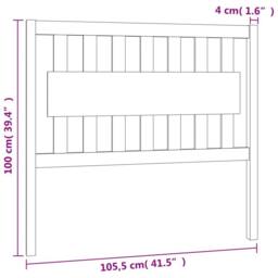 Berkfield Home Beautiful Bed Headboard 105.5x4x100 cm Solid Wood Pine in Light Tan - thumbnail 6