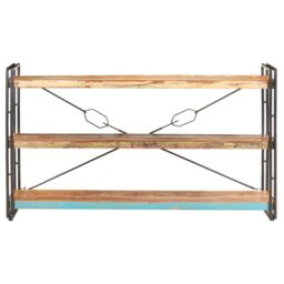 Berkfield Home 3-Tier Bookcase 140x30x80 cm Solid Reclaimed Wood - Size: 140 x 30 x 80 cm - thumbnail 2