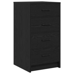 Berkfield Home 3-Piece Dressing Table Set with LED in Black Engineered Wood - thumbnail 6