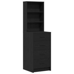Berkfield Home 3-Piece Dressing Table Set with LED in Black Engineered Wood - thumbnail 5