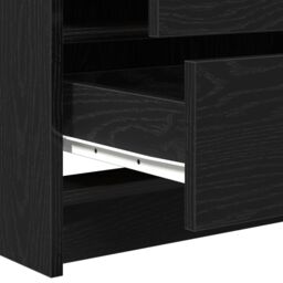 Berkfield Home 3-Piece Dressing Table Set with LED in Black Engineered Wood - thumbnail 9