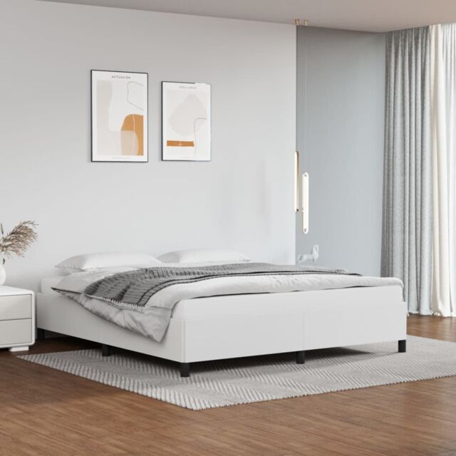 Berkfield Home Bed Frame White 180x200 cm Super King Faux Leather - image 1