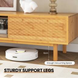 "Costway Bamboo TV Stand for 65"" TVs 160cm Mid Century Modern TV Console Table in Natural" - thumbnail 6