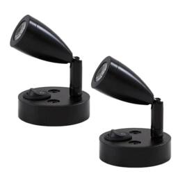 VOGREX 2PCS Black LED Interior Light Wall Spot Reading Lights - thumbnail 3