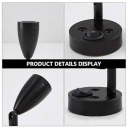 VOGREX 2PCS Black LED Interior Light Wall Spot Reading Lights - thumbnail 2
