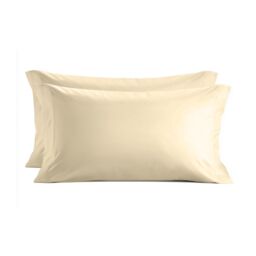 Snug City Luxury 200TC Housewife Pillowcase Pair Soft Feel in Cream - Size: Standard Pillow Case - thumbnail 2