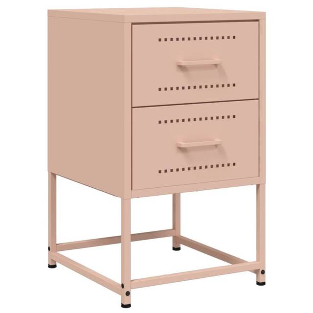 Berkfield Home Bedside Cabinet Pink 36x39x60.5 cm Steel - image 1