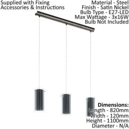 Loops Ceiling Pendant Light & 2x Matching Wall Lights Satin Nickel & Clear Glass Shade in Metallics - thumbnail 2