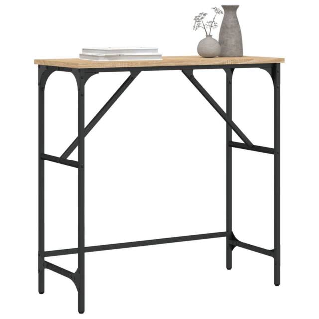 Berkfield Home Decorative Console Table Sonoma Oak 75x32x75 cm Engineered Wood in Brown - Size: 75 x 32 x 75 cm - image 1