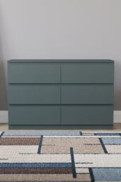 Home Discount Vida Designs Denver 6 Drawer Chest of Drawers Storage in Green - thumbnail 3