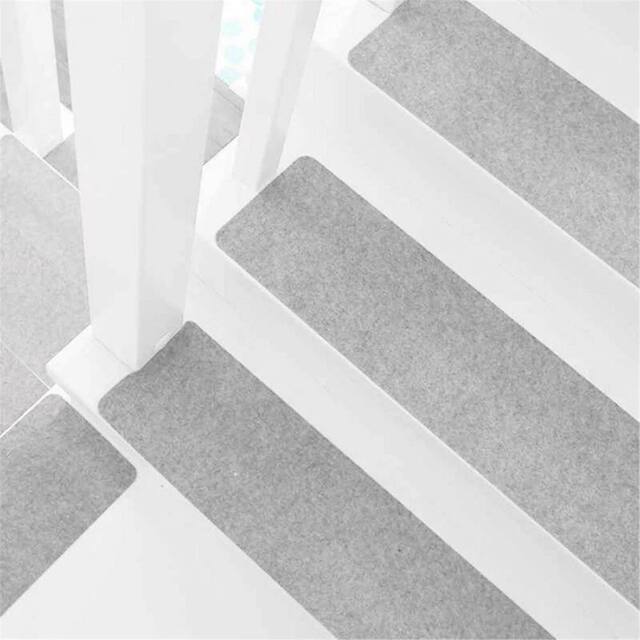 SPETLEK 14PCS Stairs Tread Anti Slip Carpet Mats Step in Grey - Size: 10000mm x 520mm - image 1