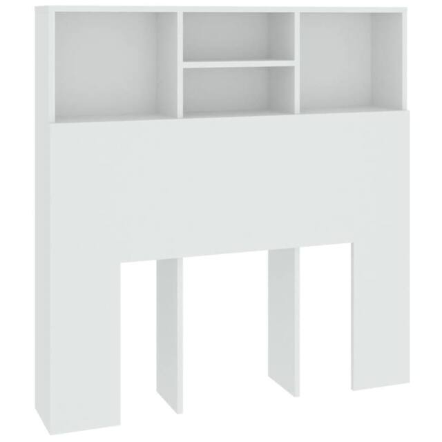 Berkfield Home Headboard Cabinet White 100x19x103.5 cm - image 1