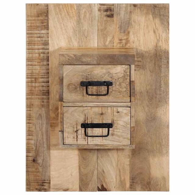 Berkfield Home Bedside Cabinet 60x32x80 cm Solid Rough Wood Mango in Brown - Size: 60 x 32 x 80 cm - image 1
