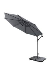 Living and Home 3M Large Banana Cantilever Patio Parasol for Outdoor Sunshade and Rain with a Cross base and a Square Base in Dark Grey - thumbnail 3