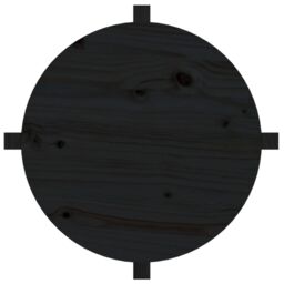 Berkfield Home Coffee Table Black Ã˜ 62.5x45 cm Solid Wood Pine - thumbnail 6