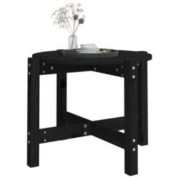 Berkfield Home Coffee Table Black Ã˜ 62.5x45 cm Solid Wood Pine - thumbnail 4