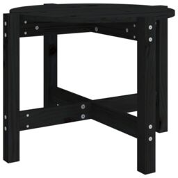 Berkfield Home Coffee Table Black Ã˜ 62.5x45 cm Solid Wood Pine - thumbnail 2