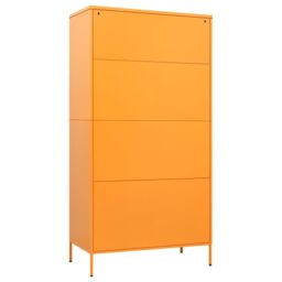Berkfield Home Wardrobe Mustard Yellow 90x50x180 cm Steel - Size: 90 x 50 x 180 cm - thumbnail 5