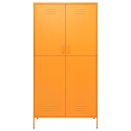 Berkfield Home Wardrobe Mustard Yellow 90x50x180 cm Steel - Size: 90 x 50 x 180 cm - thumbnail 3