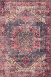 Kukoon Pink Distressed Soft Washable & Liquid Repellent Living Room Area Rug in Dark Indigo - Size: 160 cm x 230 cm - thumbnail 2