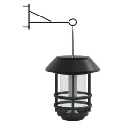 Berkfield Home Solar Outdoor Wall Lanterns 2 pcs Warm White Flickering Flame in Black - thumbnail 5
