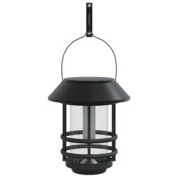 Berkfield Home Solar Outdoor Wall Lanterns 2 pcs Warm White Flickering Flame in Black - thumbnail 3