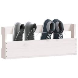 Berkfield Home Wall-mounted Shoe Racks 2 pcs White 59x9x23 cm Solid Wood Pine - Size: 59 x 9 x 23 cm - thumbnail 4