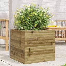 Berkfield Home Decorative Garden Planter 50x50x45.5 cm Impregnated Wood Pine in Brown - thumbnail 2