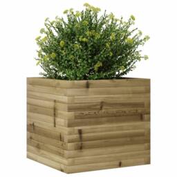 Berkfield Home Decorative Garden Planter 50x50x45.5 cm Impregnated Wood Pine in Brown - thumbnail 4