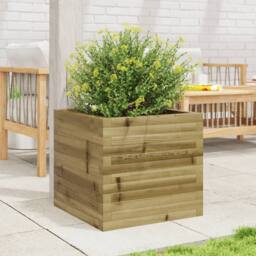 Berkfield Home Decorative Garden Planter 50x50x45.5 cm Impregnated Wood Pine in Brown