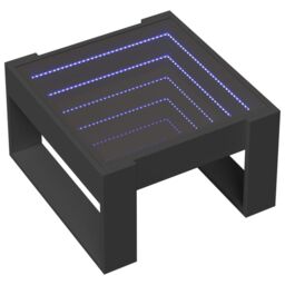 Berkfield Home Coffee Table with Infinity LED Black 50x53x30 cm - Size: 50 x 53 x 30 cm - thumbnail 3