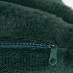 OHS 2 x Faux Fur Thick Rib Cushion Covers in Dark Green - Size: 45 cm x 45 cm - thumbnail 6