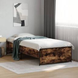 Berkfield Home Bed Frame without Mattress Smoked Oak 100x200 cm in Brown - thumbnail 1