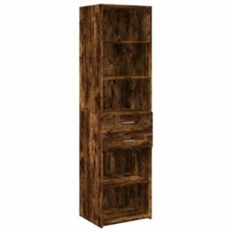Berkfield Home Highboard Smoked Oak 50x42.5x185 cm Engineered Wood in Brown - thumbnail 2