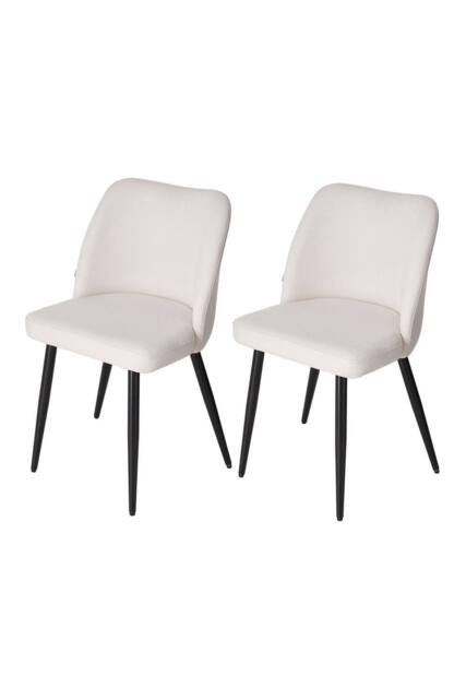 Living and Home Set of 2 Upholstered Dining Chairs in Beige - image 1